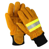 Firefighting gloves, fire-resistant and heat-insulating gloves for firefighting and rescue, thick cowhide, warm and durable, scratch resistant, stab resistant and waterproof gloves