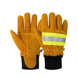 Firefighting gloves, fire-resistant and heat-insulating gloves for firefighting and rescue, thick cowhide, warm and durable, scratch resistant, stab resistant and waterproof gloves
