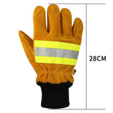 Firefighting gloves, fire-resistant and heat-insulating gloves for firefighting and rescue, thick cowhide, warm and durable, scratch resistant, stab resistant and waterproof gloves