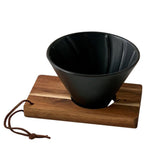 Ceramic Coffee Dripper Pour Over Coffee Maker with Wood Stand Elegant Flower Shape Filter Hand brewed coffee filter