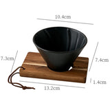 Ceramic Coffee Dripper Pour Over Coffee Maker with Wood Stand Elegant Flower Shape Filter Hand brewed coffee filter