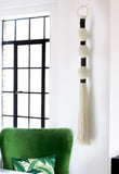 Wall Hanging Boho Wall Decor Small Sphericity Cotton Textile Tassel Hanging Fiber Yarn Art for Living Room Bedroom