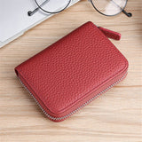 Women's  Zipper Card Wallet Small Purse Credit Card Case Holder for Mother Day Gift  Blocking Credit Card Holder Wallet(Wine red color) In Australia - Darrahopens