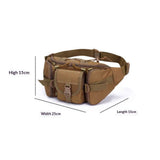 Waist Bag for Men Outdoor Waist Bag Daily Life Big Waist Bag Bicycle Camping Hiking Hunting Fishing（muddy color）