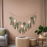 Wall Hanging Large  Leaves Tapestry Wall Hanging Decoration Boho Handmade Woven Leaf Feather Wall Art Decor for Nursery Bedroom Living Room Office Christmas Thanksgiving Decor 125x75cm In Australia - Darrahopens