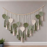 Wall Hanging Large  Leaves Tapestry Wall Hanging Decoration Boho Handmade Woven Leaf Feather Wall Art Decor for Nursery Bedroom Living Room Office Christmas Thanksgiving Decor 125x75cm
