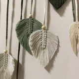 Wall Hanging Large  Leaves Tapestry Wall Hanging Decoration Boho Handmade Woven Leaf Feather Wall Art Decor for Nursery Bedroom Living Room Office Christmas Thanksgiving Decor 125x75cm