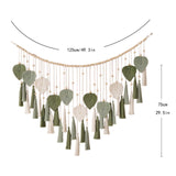 Wall Hanging Large  Leaves Tapestry Wall Hanging Decoration Boho Handmade Woven Leaf Feather Wall Art Decor for Nursery Bedroom Living Room Office Christmas Thanksgiving Decor 125x75cm