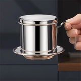 Coffee Maker Pot, Coffee Maker Dripper Filter Coffee Maker Stainless Steel Drip Pot Portable Press Cup Manual Infuser for Office Home Kitchen Camping(silver)
