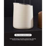 Handleless Milk Frothing Pitcher 350ml,304 Stainless steel Espresso Steaming Pitcher,milk frother cup,Milk Jug Cup,Latte Art（beige） In Australia - Darrahopens