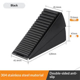2pcs Heavy Duty Large Door Stoppers, Adjustable Spring Loaded Tall Doorstop Jammer Rubber Door Stopper Wedge with Storage Holder for Any Heavy Doors , Black