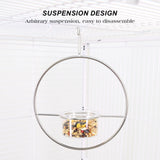 Outdoor hanging bird feeder - with transparent glass bowl bird feeder, suitable for birds, decorative wild bird feeder suitable for outdoor gardens, terraces, courtyards