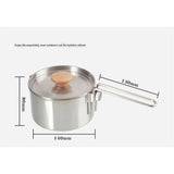 Stainless Steel Camping Pot with Lid and Removable Handle, Light Weight Outdoor Camping Kettle, Easy Clean Camp Boiling Pot, Cooking Pot for Picnic, Hiking, Backpacking,