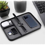 Leather tray - Men's fashionable bedside table storage - Key, watch, wallet, jewelry, watch, miscellaneous tray（grey） In Australia - Darrahopens