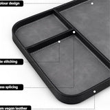 Leather tray - Men's fashionable bedside table storage - Key, watch, wallet, jewelry, watch, miscellaneous tray（grey） In Australia - Darrahopens