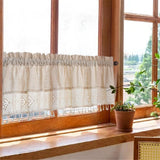 Linen Valances for Windows,Boho Tassel Kitchen Valances for Windows,Country Rustic Window Treatments Tier Curtain for Bathroom Bedroom Decors Farmhouse ,74*61cm In Australia - Darrahopens