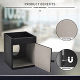 Tissue Box Cover Square Tissue Box Holder PU Leather Facial Tissues Organizer with Storage Tray for Bathroom Vanity Bedroom Office Car, Stylish Napkin Caddy Decorative Organizer (Black)