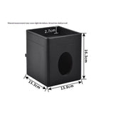 Tissue Box Cover Square Tissue Box Holder PU Leather Facial Tissues Organizer with Storage Tray for Bathroom Vanity Bedroom Office Car, Stylish Napkin Caddy Decorative Organizer (Black)