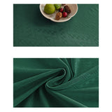 Tablecloth with Tassels, Farmhouse Style GreenTablecloth, Water Resistant  Tablecloths for Round Table,Dark green with a diameter of 120cm