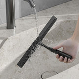 Shower Squeegee for Glass Doors, Shower Squeegee for Tile Shower Walls, Stainless Steel Squeegee for Bathroom, Windows and Mirrors with Storage Hook-, Black In Australia - Darrahopens