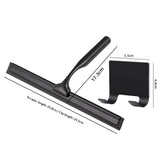 Shower Squeegee for Glass Doors, Shower Squeegee for Tile Shower Walls, Stainless Steel Squeegee for Bathroom, Windows and Mirrors with Storage Hook-, Black
