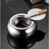 Stainless Steel Windproof Ashtrays with Lid for Cigarettes Cigar Smokers, Modern Outdoor Ash Holder Tabletop Ashtray for Car Desk Home office Decoration (Silver Small) In Australia - Darrahopens