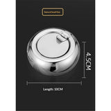 Stainless Steel Windproof Ashtrays with Lid for Cigarettes Cigar Smokers, Modern Outdoor Ash Holder Tabletop Ashtray for Car Desk Home office Decoration (Silver Small)
