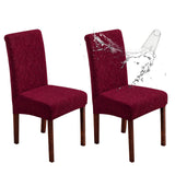 Waterproof Chair Covers for Dining Room Kitchen Chair Covers  Dining Chair , Removable, Washable  (dark red, 2 PCS)