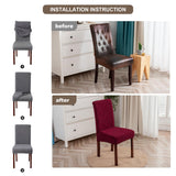 Waterproof Chair Covers for Dining Room Kitchen Chair Covers  Dining Chair , Removable, Washable  (dark red, 2 PCS)