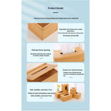 Tissue Box Holder, Modern, Minimalist, and Durable Wooden Bamboo Tissue Box with Sliding Bottom, Easy-Refill Premium-Quality Bamboo Tissue Box Cover, , Rectangular