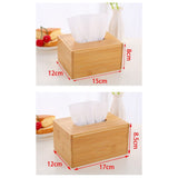Tissue Box Holder, Modern, Minimalist, and Durable Wooden Bamboo Tissue Box with Sliding Bottom, Easy-Refill Premium-Quality Bamboo Tissue Box Cover, , Rectangular
