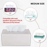 Tissue Box Cover, PU Leather Rectangular Tissue Box Holder with Magnetic Bottom Cover for Facial Tissues/Napkins, Office & Living Room Decor Box for Standard  White In Australia - Darrahopens