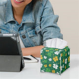 Square Tissue Box Cover Decorations for Home Tissue Box Holder Leather Tissue Cover Tissue Cube Box Organizer for Bathroom Bedroom Office Car Tissue Holder