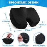 Seat Cushion,Office Chair Cushion for Tailbone Pain Relief,Butt Pillow for Office Chair,Car seat Cushion,Computer Desk,Long Sitting Office Workers,and Car Drivers,Black