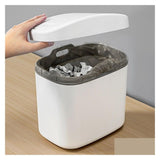 Desktop Trash Can Small Mini Garbage Dustbin with Shake Cover for Home Office Waste Bins Household Cleaning(Gray) In Australia - Darrahopens