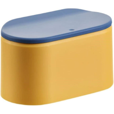 Mini Trash Cans, Press Type Small Desktop Trash Can Cute Garbage with Lid Waste Basket for Tabletop Countertop Car Bathrooms Kitchens Bedrooms and Offices, Yellow In Australia - Darrahopens