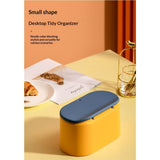 Mini Trash Cans, Press Type Small Desktop Trash Can Cute Garbage with Lid Waste Basket for Tabletop Countertop Car Bathrooms Kitchens Bedrooms and Offices, Yellow