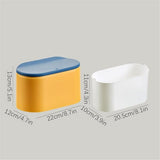 Mini Trash Cans, Press Type Small Desktop Trash Can Cute Garbage with Lid Waste Basket for Tabletop Countertop Car Bathrooms Kitchens Bedrooms and Offices, Yellow