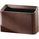 Mini Desk Trash Can, Wood Grain Desktop Trash Can, Uncovered Retro Wastebasket Trash Can for Kitchens, Offices, Living Room, Makeup Table
