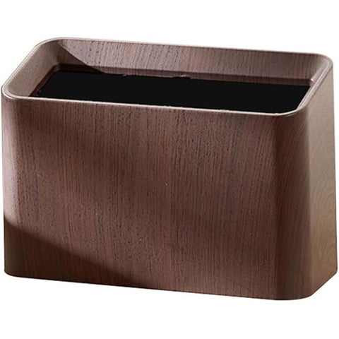 Mini Desk Trash Can, Wood Grain Desktop Trash Can, Uncovered Retro Wastebasket Trash Can for Kitchens, Offices, Living Room, Makeup Table