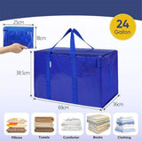 Extra Large Moving Bags Heavy Duty with Zippers & Carrying Handles, Durable Storage Bags Moving Boxes for Closet Organizers and Storage ( Blue)