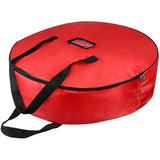 Christmas Wreath Storage Bag - 30 Inch, Red, Cotton, Zipper Closure, Reinforced Handles, Double Zippers, Clear Card Slot, Ideal for Christmas Decorations In Australia - Darrahopens