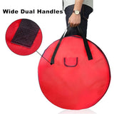 Christmas Wreath Storage Bag - 30 Inch, Red, Cotton, Zipper Closure, Reinforced Handles, Double Zippers, Clear Card Slot, Ideal for Christmas Decorations In Australia - Darrahopens