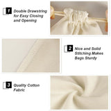 Cotton Bags - Medium 8x10 Inch (12 Bags) - Reusable Muslin Storage Bags with Drawstrings - Biodegradable Canvas Fabric - Perfect for Snacks, Clothes In Australia - Darrahopens