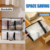 2-Pack Oversized Moving Bags with Reinforced Handles, Heavy-Duty Storage Tote for Clothes, Moving Supplies (Clear, 2-Pack)