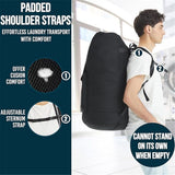 Laundry Backpack Bag 115L, Heavy Duty Laundry Bags with Shoulder Straps, Dirty Clothes Bag for College Dorm Essentials, Hamper Backpack for Travel, Laundromat, Apartment, Beach, Camping