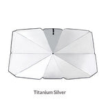 Windshield Sunshade Fits All  Including Reflective  Polyester Heat and UV Rays Windshield Sun Shade Foldable  Interior Protection Accessory Titanium silver version full blackout small size 65 * 125CM In Australia - Darrahopens