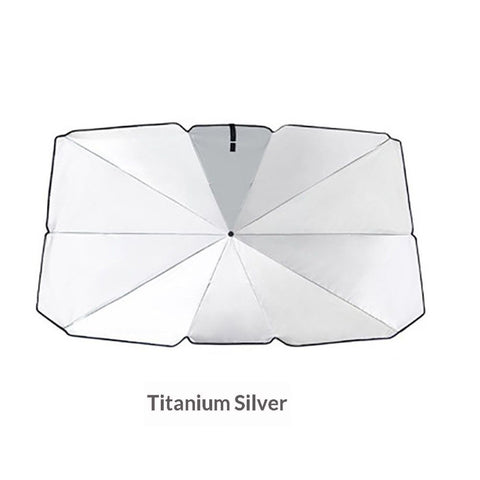 Windshield Sunshade Fits All  Including Reflective  Polyester Heat and UV Rays Windshield Sun Shade Foldable  Interior Protection Accessory Titanium silver version full blackout small size 65 * 125CM In Australia - Darrahopens