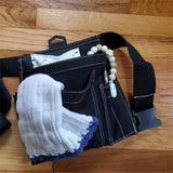 Utility Tool Belt Pouch for Men and Women, Adjustable Oxford cloth Waist Belt Bag for Electrician Maintenance Gardening Carpentry(Black)
