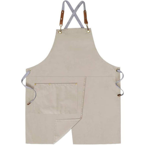 Pottery Apron Split Leg with Large Pocket Canvas Apron with Adjustable Strap for Art Garden Nail Tech Hairstylist(light gray) In Australia - Darrahopens